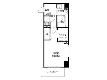 ラポール日泉(1K/7階)の間取り写真