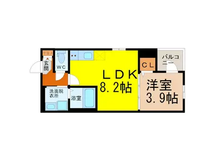 ハーモニック北原(1LDK/1階)の間取り写真