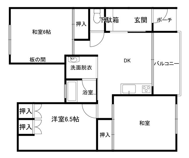 フラーリッシュハイツ(3DK/1階)の間取り写真