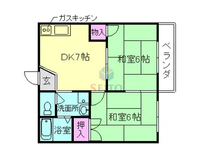 典正橋ハイツII(2DK/1階)の間取り写真