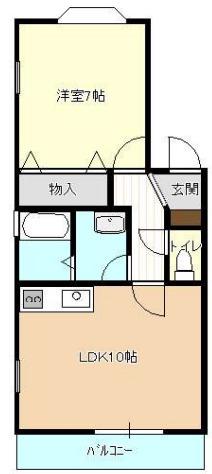 コープW(1LDK/1階)の間取り写真