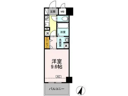 セレーノ福山駅前(1K/3階)の間取り写真