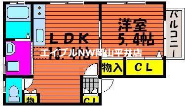 ラクディーナ(1LDK/1階)の間取り写真