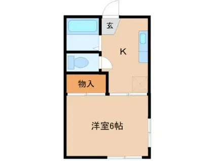 第5グリーンハイツ(1K/1階)の間取り写真