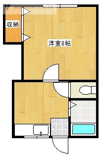 ポポラーレⅡ(1K/2階)の間取り写真