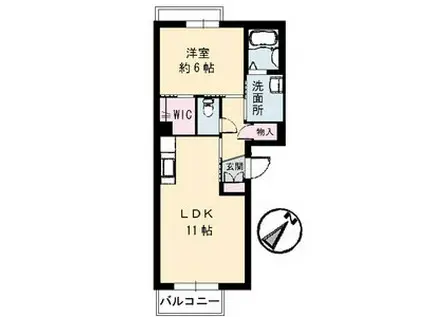 ハイツヒラオカIII(1LDK/3階)の間取り写真