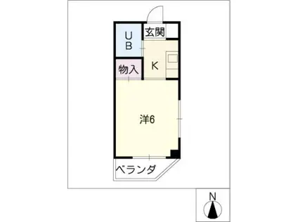 楠元北館(1K/4階)の間取り写真