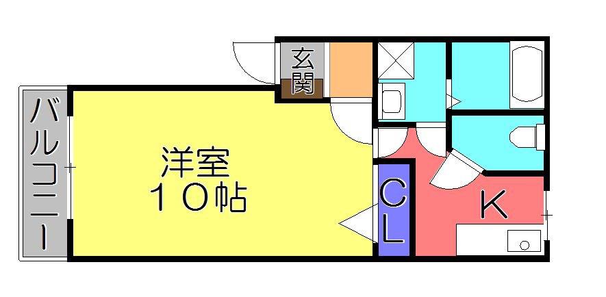 ジュネスコート二番館(1K/2階)の間取り写真