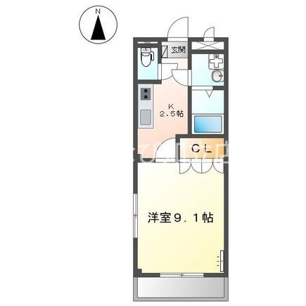 ディアハウス高浜(1K/2階)の間取り写真