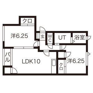 ストリームA棟(2LDK/1階)の間取り写真