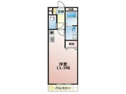 フォーレストGK(ワンルーム/1階)の間取り写真