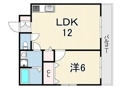 セントラルハイツ本山(1LDK/4階)の間取り写真