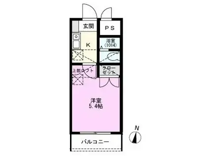 リ・グランデ南越谷(1K/3階)の間取り写真