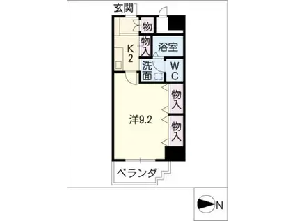 エスペランサ矢田南(1K/4階)の間取り写真
