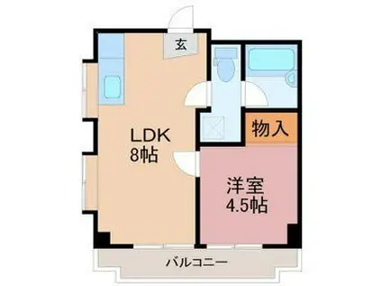 利久マンション(1LDK/4階)の間取り写真