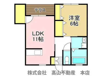 ガーデンコテージC棟(1LDK/1階)の間取り写真