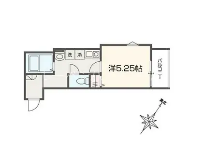 MELDIA上尾(1K/2階)の間取り写真