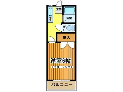 コーポAKI(1K/2階)の間取り写真