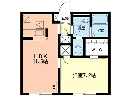 サンハイムC(1LDK/1階)の間取り写真