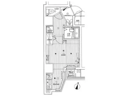 ミリオンプラザ目黒駅前(ワンルーム/6階)の間取り写真