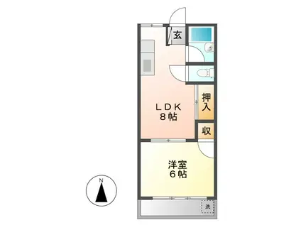 大野マンション(1LDK/3階)の間取り写真
