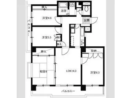 ロイヤルヒルズ台原I(4LDK/2階)の間取り写真