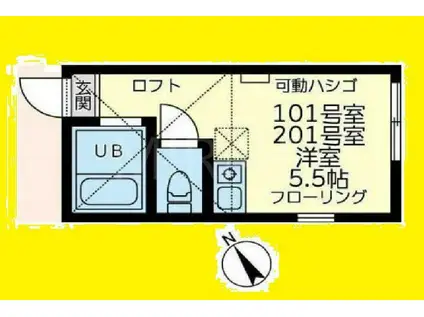 ユナイト南希ボンソワール(ワンルーム/2階)の間取り写真