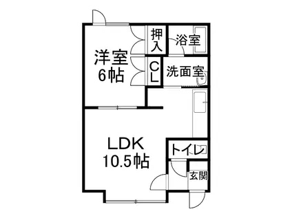 ロピア弥生(1DK/2階)の間取り写真