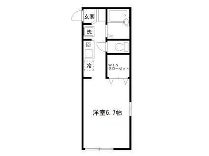 KポートII(1K/1階)の間取り写真