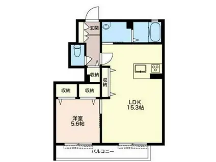 クレインコート江ヶ崎(1LDK/1階)の間取り写真