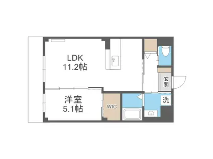 コンフォルト春日西II(1LDK/1階)の間取り写真