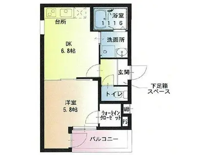 フジパレス正雀駅南I番館(1DK/3階)の間取り写真