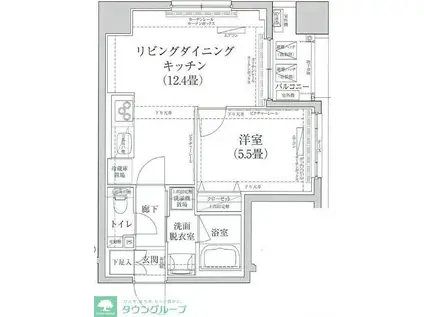 アイルプレミアム東向島(1LDK/5階)の間取り写真
