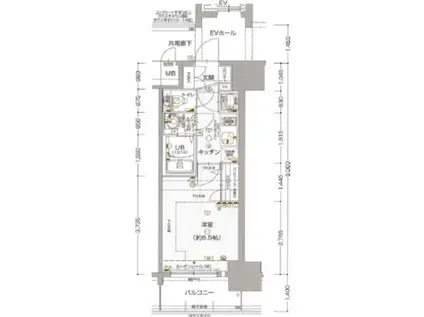 エスプレイス神戸ハーバーウエスト(1K/3階)の間取り写真