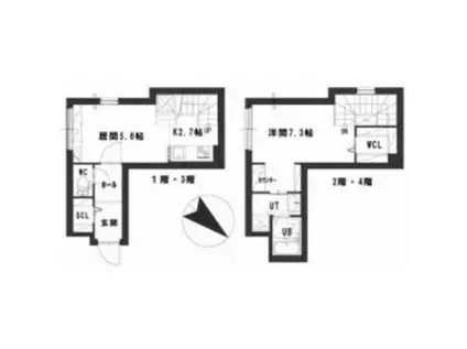 グランメール菊水1条(1LDK/1階)の間取り写真