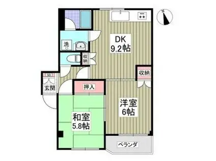 シティコートFUJI(2DK/1階)の間取り写真