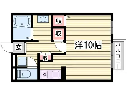 メゾンボヌール(ワンルーム/1階)の間取り写真