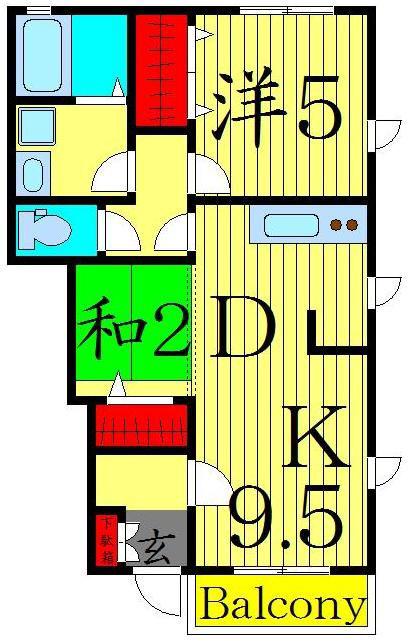 STAR FIELD(1LDK/1階)の間取り写真