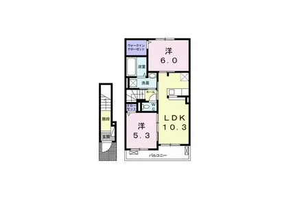 トロイガーデンI・II(2LDK/2階)の間取り写真