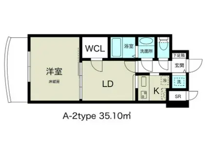 ノルデンタワー新大阪アネックスA棟(1LDK/23階)の間取り写真