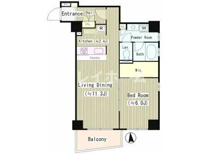 ラ・ヴィータ35(1LDK/6階)の間取り写真