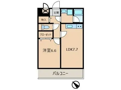 日興ロイヤルパレス白山(1DK/4階)の間取り写真