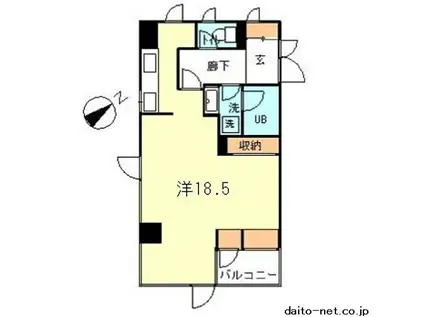 クレアトゥール南青山(ワンルーム/3階)の間取り写真