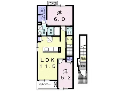 プレミアム・リゾートA(2LDK/2階)の間取り写真