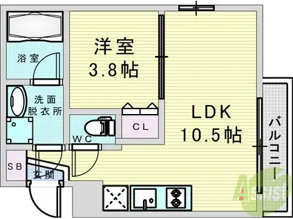 GRAN EPI(1LDK/2階)の間取り写真