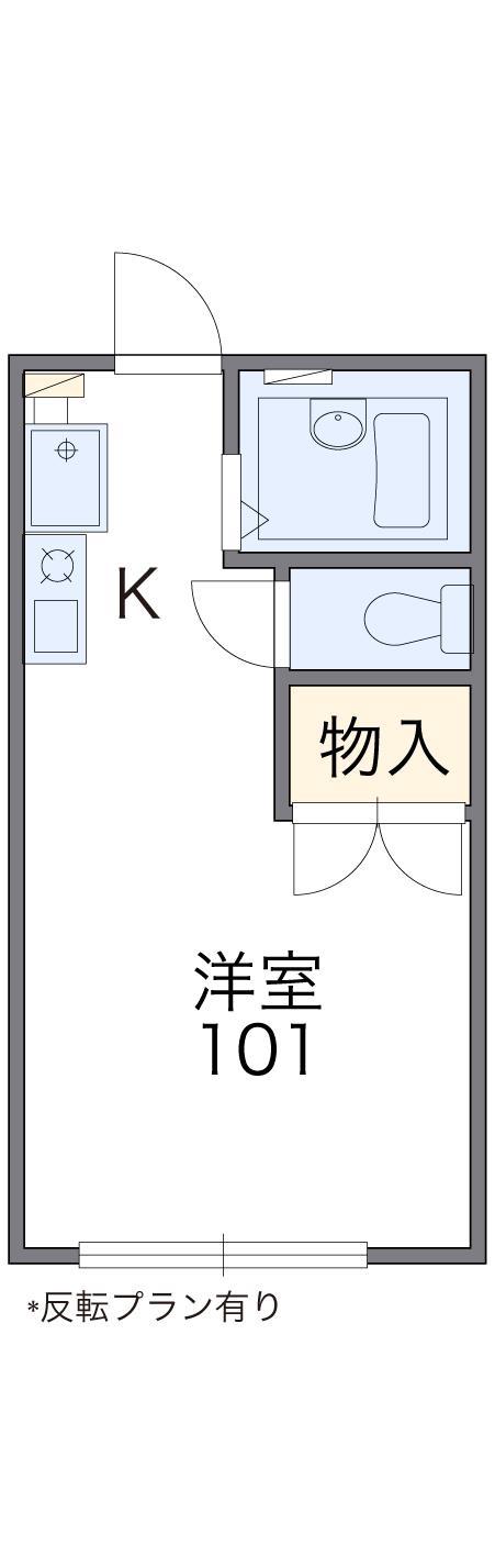 レオパレスウエストRIVER(1K/2階)の間取り写真