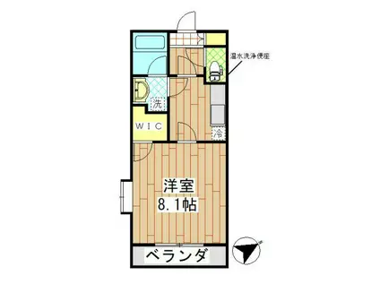 ヴィラアルテーラ(1K/1階)の間取り写真