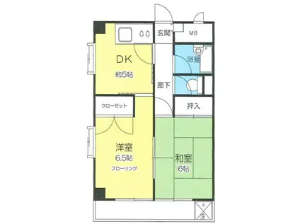 勝田マンション(2DK/2階)の間取り写真