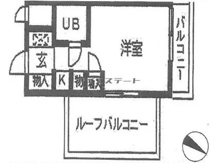 トップ下赤塚第2(ワンルーム/5階)の間取り写真