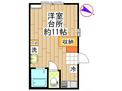 コーポぶどう畑(ワンルーム/1階)の間取り写真